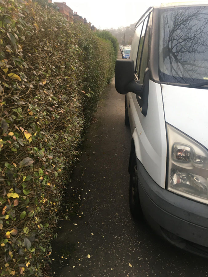 Obstructed pavement in Strathbungo