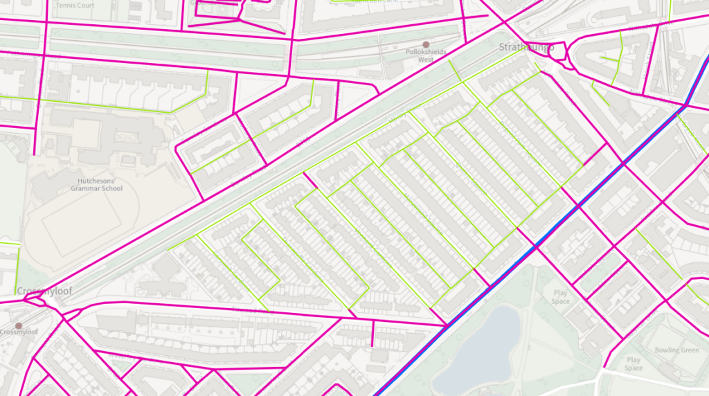 Excerpt from council map of streets